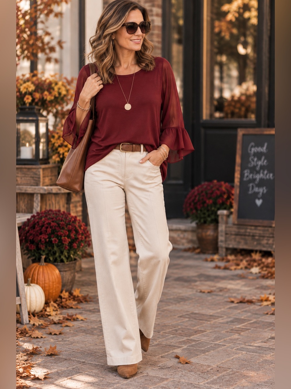 LOFT Burgundy Red Long Sheer Sleeve Knit Top with Ruffle Cuffs Size XL